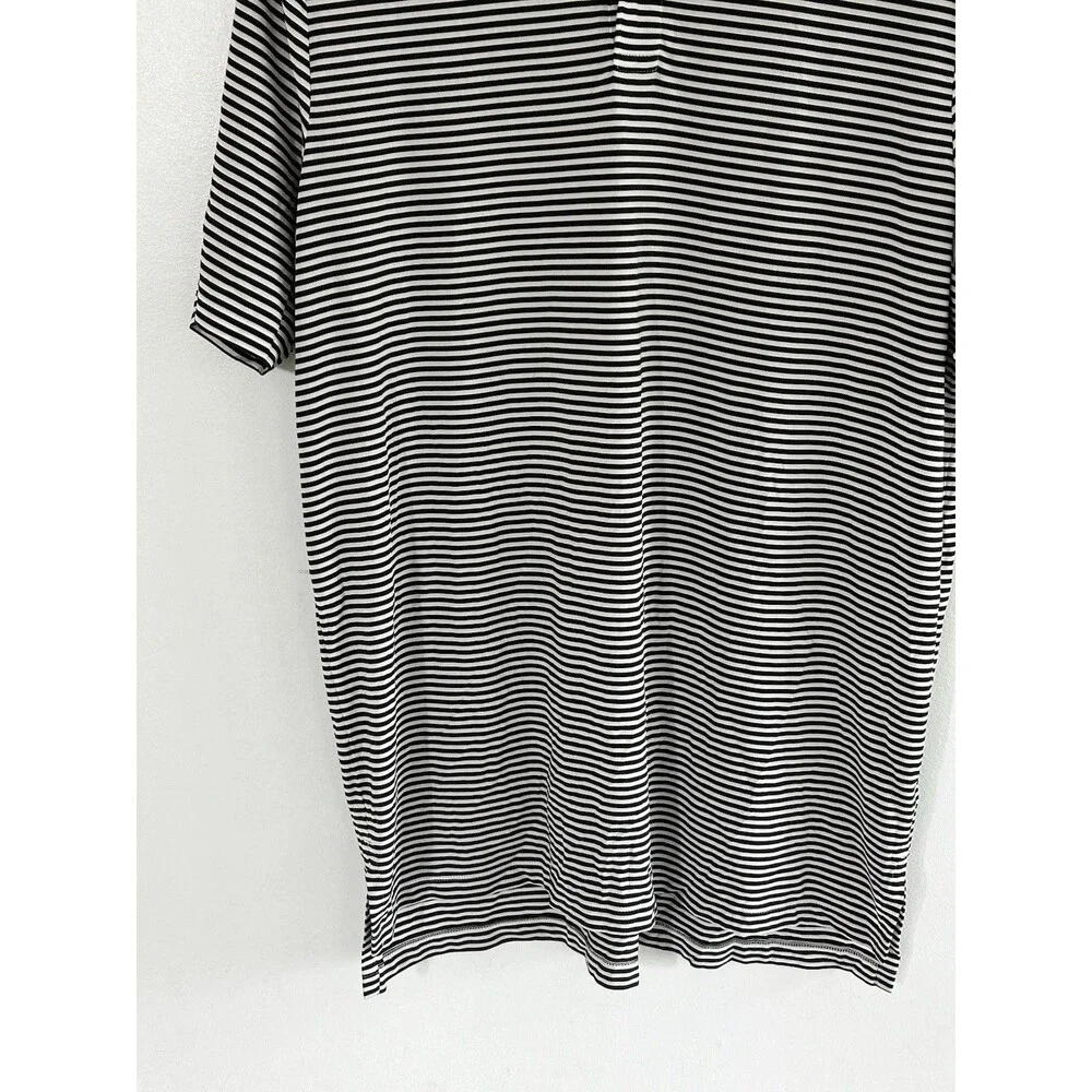 Men's Ralph Lauren RLX Polo Shirt Size Large Striped Black White Golf Preppy